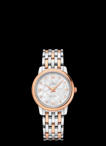 Omega De Ville Prestige Quartz 27.4 Stainless Steel / Red Gold / Silver Butterfly / Bracelet