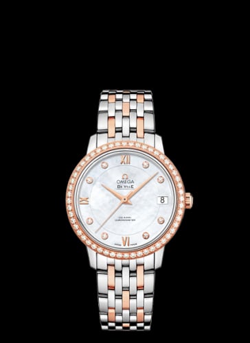 Omega De Ville Prestige Co-Axial 32.7 Stainless Steel / Red Gold / Diamond / MOP / Bracelet