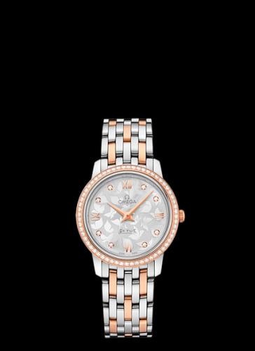 Omega De Ville Prestige Quartz 27.4 Stainless Steel / Red Gold / MOP Butterfly / Bracelet