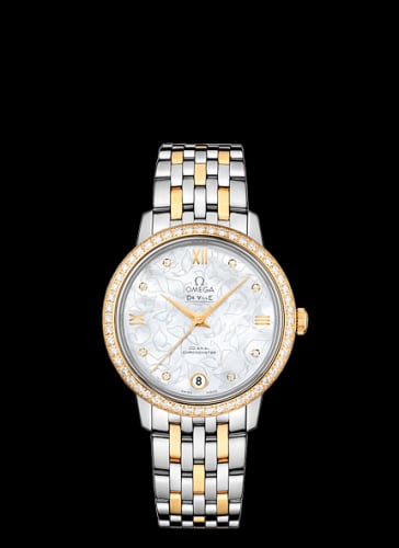 Omega De Ville Prestige Co-Axial 32.7 Stainless Steel / Yellow Gold / MOP Butterfly / Diamond / Bracelet