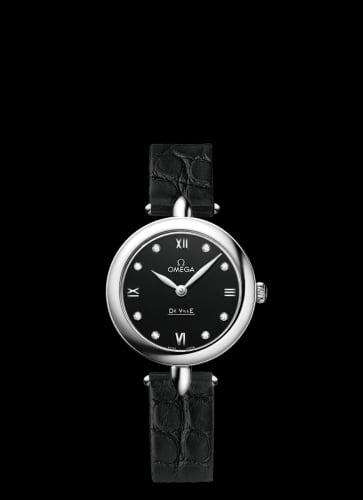 Omega De Ville Prestige Dewdrop Quartz 27.4 Stainless Steel / Black