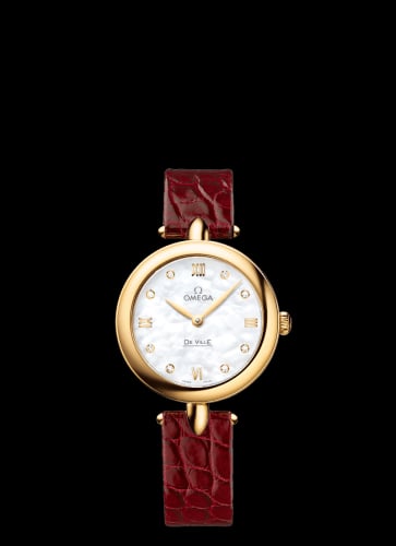 Omega De Ville Prestige Dewdrop Quartz 27.4 Yellow Gold / MOP