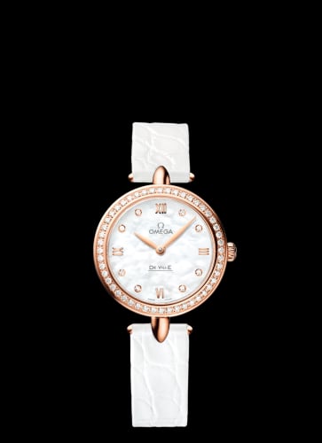 Omega De Ville Prestige Dewdrop Quartz 27.4 Red Gold / Diamond