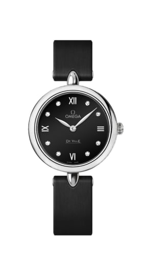 Omega De Ville Prestige Dewdrop Quartz 27.4 Stainless Steel / Black