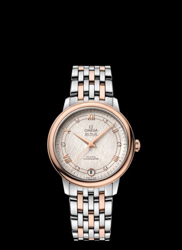 Omega De Ville Prestige Co-Axial 32.7 Stainless Steel / Red Gold / Vintage Silver Silk / Bracelet