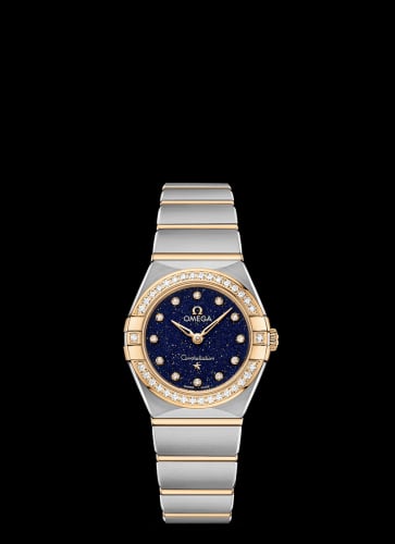 Omega Constellation Manhattan 25 Quartz Stainless Steel / Yellow Gold / Aventurine / Diamond