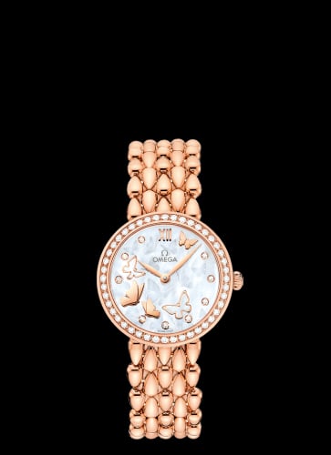 Omega De Ville Prestige Dewdrop Quartz 27.4 Red Gold / Diamond / Butterfly / Bracelet