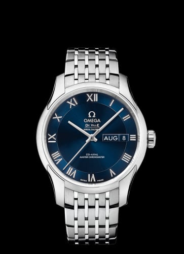 Omega De Ville Hour Vision Master Chronometer Annual Calendar Stainless Steel / Blue / Bracelet