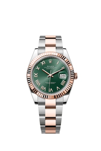 Rolex Datejust 41 Stainless Steel - Everose - Fluted / Mint Green Roman / Oyster