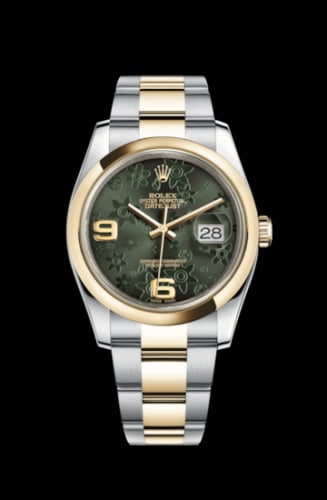 Rolex Datejust 36 Rolesor Yellow Domed / Oyster / Green Floral
