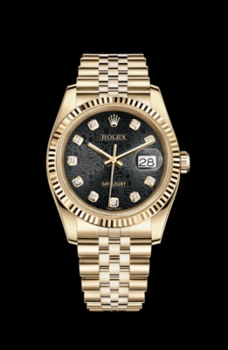 Rolex Datejust 36 Yellow Gold Fluted / Jubilee / Black Computer