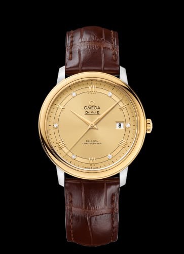 Omega De Ville Prestige Co-Axial 39.5 Stainless Steel / Yellow Gold / Vintage Champagne