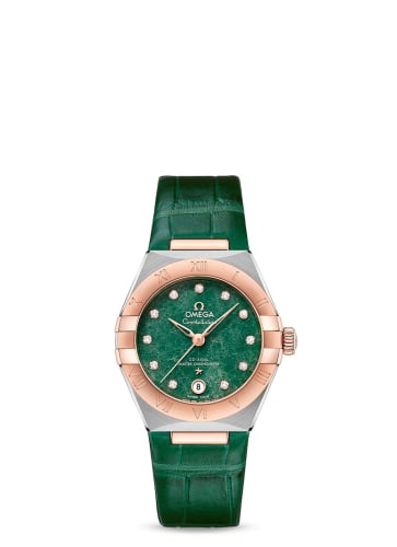 Omega Constellation Manhattan 29 Co-Axial Master Chronometer Stainless Steel / Sedna Gold / Green Aventurine