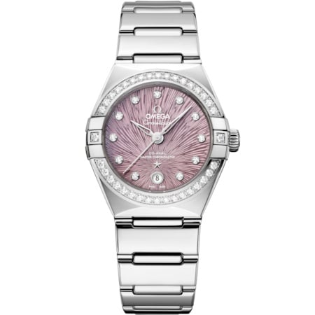 Omega Constellation Manhattan 29 Co-Axial Master Chronometer Stainless Steel - Diamond / Lilac Supernova / Bracelet