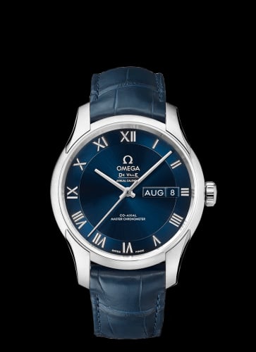 Omega De Ville Hour Vision Master Chronometer Annual Calendar Stainless Steel / Blue