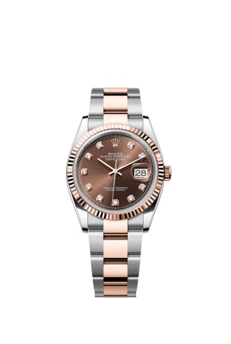 Rolex Datejust 36 Stainless Steel - Everose - Fluted / Chocolate - Diamond / Oyster