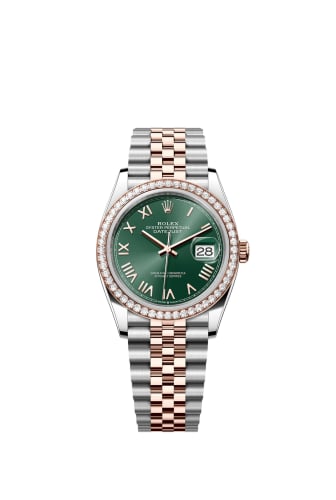 Rolex Datejust 36 Stainless Stainless Steel - Everose - Diamond / Mint Green Roman / Jubilee