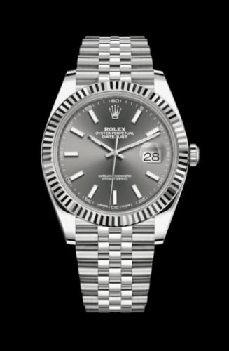 Rolex Datejust 41 Stainless Steel Fluted / Jubilee / Dark Rhodium