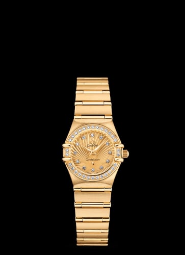 Omega Constellation Quartz 22.5 Yellow Gold / Diamond / Champagne Supernova / 160 Years