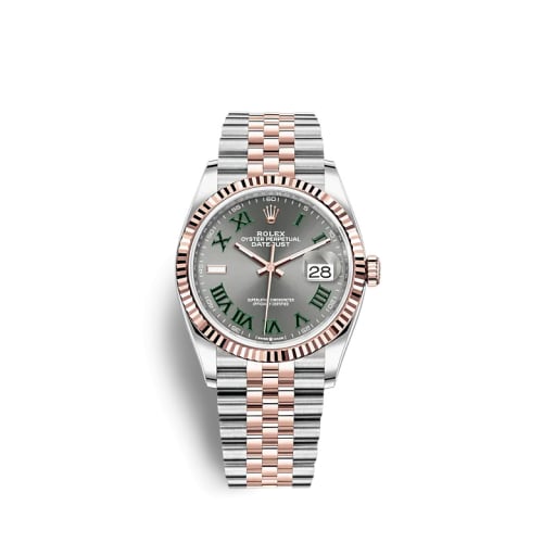 Rolex Datejust 36 Stainless Steel / Everose / Fluted / Slate - Roman / Jubilee