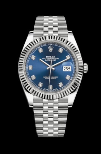Rolex Datejust 41 Stainless Steel Fluted / Jubilee / Blue - Diamond