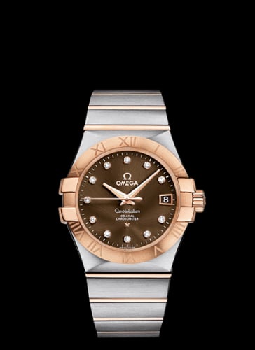 Omega Constellation Co-Axial 35 Stainless Steel / Red Gold / Brown