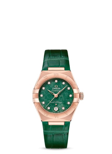 Omega Constellation Manhattan 29 Co-Axial Master Chronometer Sedna Gold / Green Aventurine