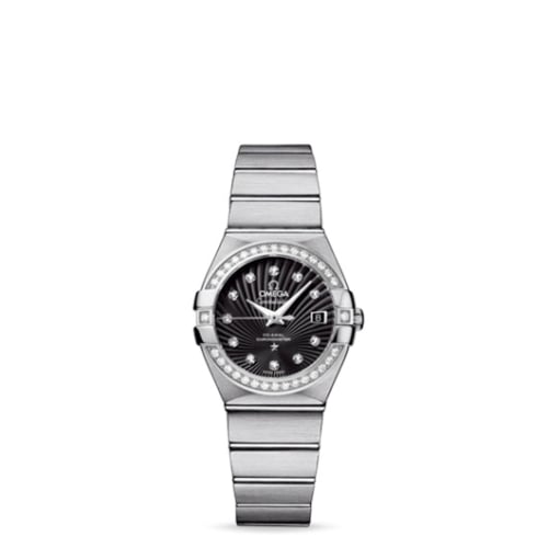 Omega Constellation Co-Axial 27 Brushed Stainless Steel / Diamond / Black Supernova