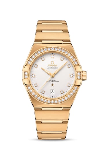Omega Constellation Master Chronometer 39 Yellow Gold - Diamond / Silver / Bracelet