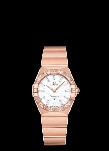 Omega Constellation Manhattan 28 Quartz Sedna / MOP - Diamond / Diamond