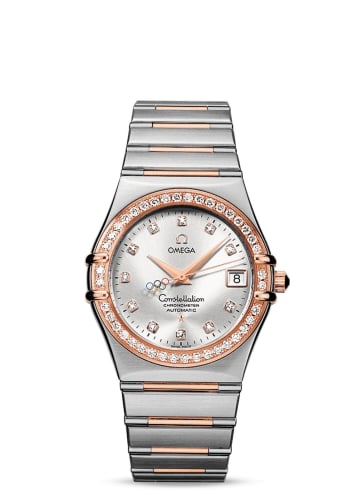 Omega Constellation Automatic 36 Stainless Steel / Red Gold / Diamond / Beijing Olympics 2008
