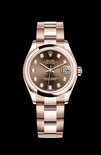 Rolex Datejust 31 Rose Gold / Domed / Chocolate - Diamond / Oyster