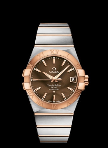 Omega Constellation Co-Axial 38 Stainless Steel / Red Gold / Brown