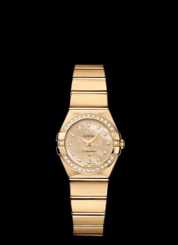 Omega Constellation Quartz 24 Brushed Yellow Gold / Diamond / Champagne MOP