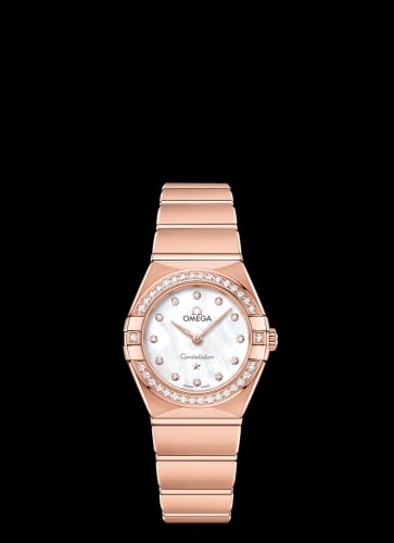 Omega Constellation Manhattan 25 Quartz Sedna Gold / MOP / Diamond
