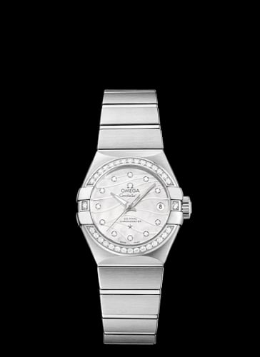 Omega Constellation Co-Axial 27 Brushed Stainless Steel / Diamond / Wavy MOP