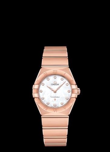 Omega Constellation Manhattan 28 Quartz Sedna Gold / MOP
