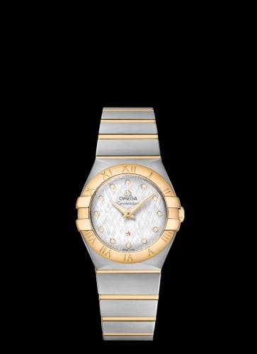 Omega Constellation Quartz 27 Brushed Stainless Steel / Yellow Gold / Silver Silk