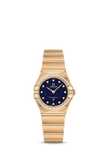 Omega Constellation Manhattan 25 Quartz Yellow Gold / Aventurine / Diamond
