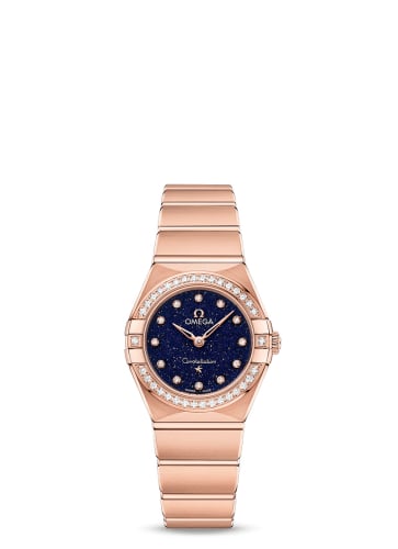 Omega Constellation Manhattan 25 Quartz Sedna Gold / Aventurine / Diamond