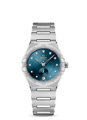 Omega Constellation Master Chronometer Small Seconds 34 Stainless Steel / Blue - Diamond / Bracelet
