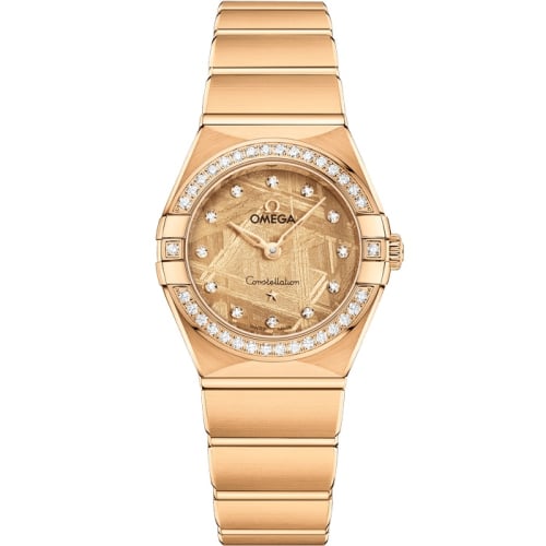 Omega Constellation Manhattan 28 Quartz Yellow Gold - Diamond / Moonshine Meteorite