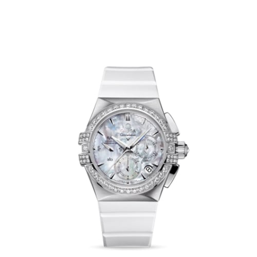 Omega Constellation Co-Axial 35 Chronograph Double Eagle Stainless Steel / MOP / Rubber