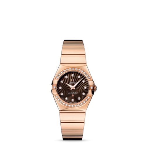 Omega Constellation Quartz 27 Polished Red Gold / Diamond / Brown Supernova