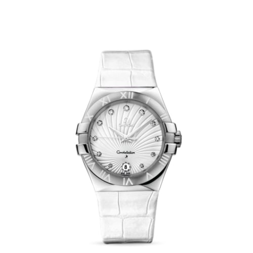 Omega Constellation Quartz 35 Stainless Steel / White Supernova / Alligator