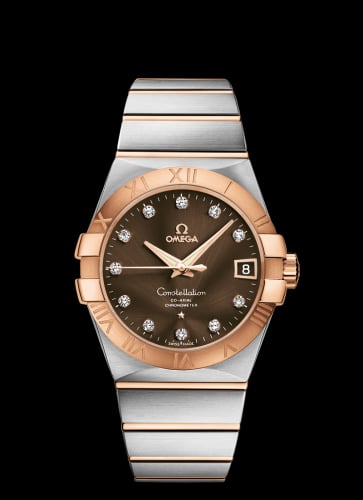 Omega Constellation Co-Axial 38 Stainless Steel / Red Gold / Brown