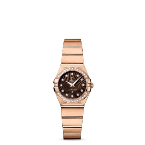 Omega Constellation Quartz 24 Brushed Red Gold / Diamond / Brown Supernova