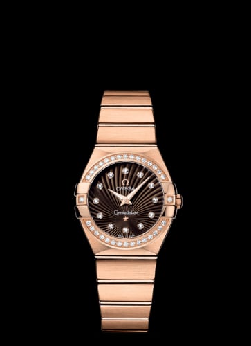 Omega Constellation Quartz 27 Brushed Red Gold / Diamond / Brown Supernova