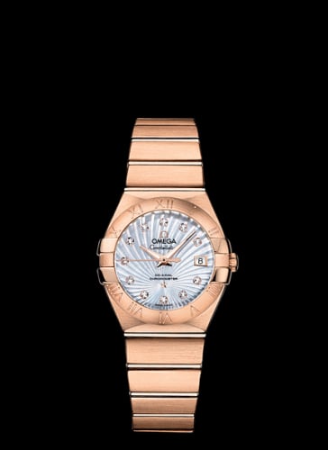 Omega Constellation Co-Axial 27 Brushed Red Gold / MOP Supernova