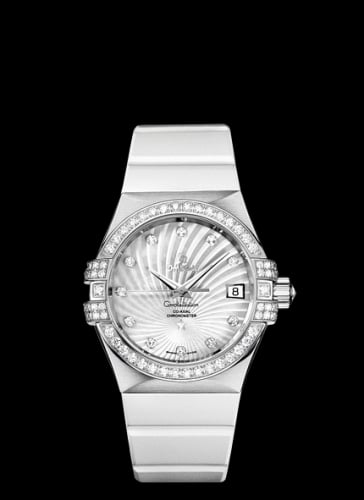 Omega Constellation Co-Axial 35 White Gold / Diamond / MOP Supernova / Rubber